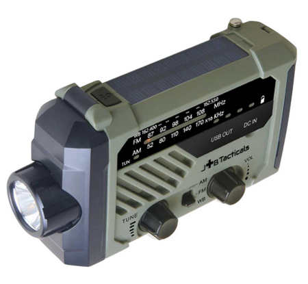 JB Tacticals Przenośne Radio Awaryjne Solarne z Powerbankiem