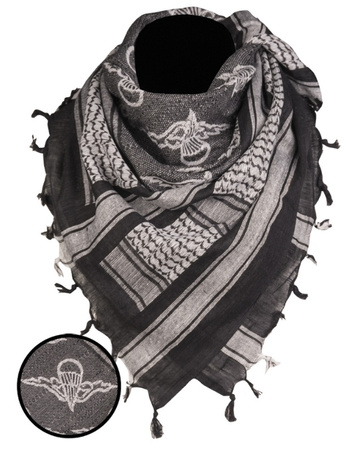 Mil-Tec Chusta Bandana Shemagh Paratr Czarno Biała