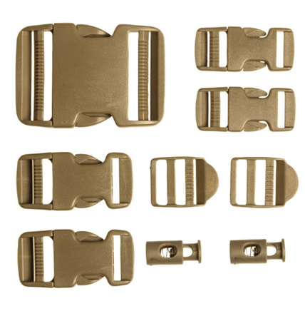 Mil-Tec Zestaw Klamr Buckle Set 9 Częściowy Coyote