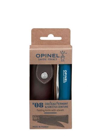 Opinel Nóż Colorama 08 Blue Rzemień + Etui