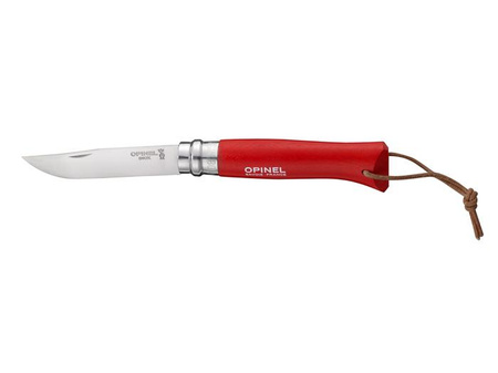 Opinel Nóż Colorama 08 Red z Rzemieniem