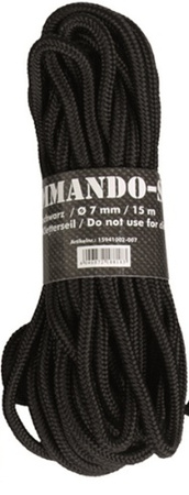 Mil-Tec Linka Commando Seil 7mm Czarny