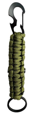 JB Tacticals Brelok Karabińczyk Paracord z Krzesiwem JB-35 - Zielony