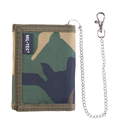 Mil-Tec Portfel z Łańcuchem Zabezpieczającym Woodland