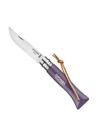Opinel Nóż Colorama 06 Violet rzemień