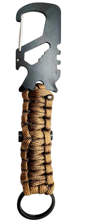 JB Tacticals Brelok Paracord z Karabińczykiem - Brązowy