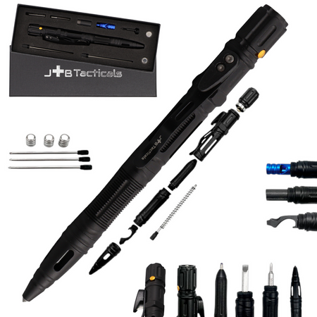 JB Tacticals Kubotan Długopis Taktyczny EDC 10w1 Czarny