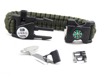 JB Tacticals Bransoletka Survivalowa Paracord SOS Zielona
