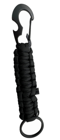 JB Tacticals Brelok Karabińczyk Paracord z Krzesiwem JB-35 - Czarny