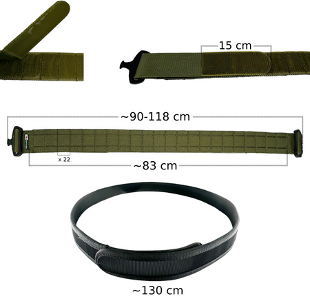 JB Tacticals Pas Taktyczny Molle Laser Cut z Pasem Wewnętrznym - CamoBlack