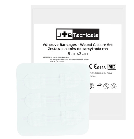 JB Tacticals Zestaw Plastrów do Zamykania Ran 9x2cm 3szt