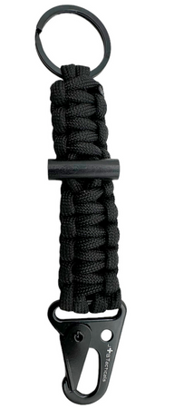 JB Tacticals Brelok Karabińczyk Paracord z Krzesiwem - Czarny