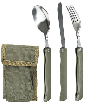 Mil-Tec Zestaw Sztućców Klappessbesteck 3 Częściowe M.Tasche Oliwkowy