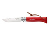 Opinel Nóż Inox Origins Red No.08 w Blistrze z Rzemieniem