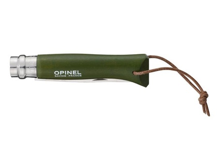 Opinel Nóż Colorama 08 Khaki+ rzemień