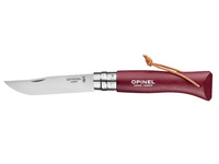 Opinel Nóż Colorama 08 Burgundy z Rzemieniem