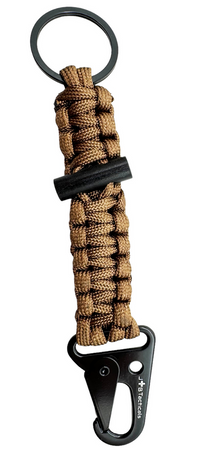 JB Tacticals Brelok Karabińczyk Paracord z Krzesiwem - Brązowy