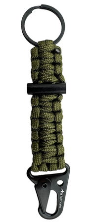JB Tacticals Brelok Karabińczyk Paracord z Krzesiwem - Zielony