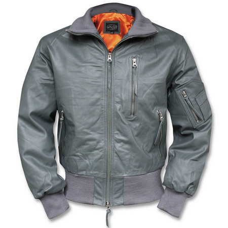 Mil-Tec Kurtka Skórzana German Flight Jacket Szara