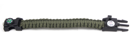 JB Tacticals Bransoletka Survivalowa Paracord SOS Zielona