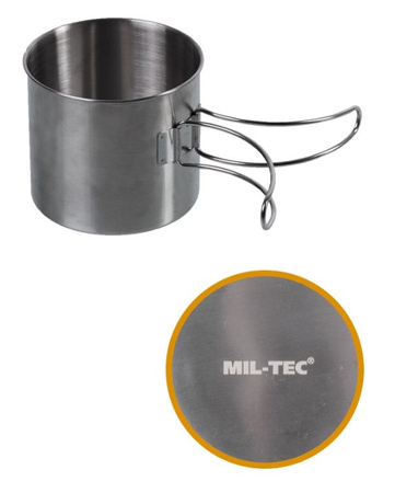 Mil-Tec Kubek Stalowy ze Składanym Uchwytem 600ml