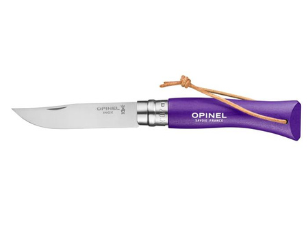 Opinel Nóż Colorama 07 Violet z Rzemieniem