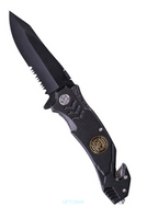 Mil-Tec Nóż Kieszonkowy Strażacki Czarny