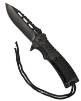 Mil-Tec Nóż Kieszonkowy z Krzesiwem Czarny