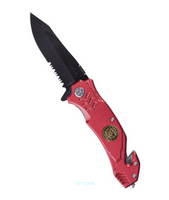 Mil-Tec Nóż Kieszonkowy Strażacki Czerwony