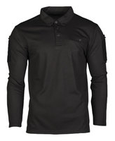 Mil-Tec Polo Sportowe z Długim Rękawem Czarne