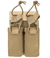 Mil-Tec Ładownica Podwójna na Magazynek Pistoletowy z Tylnym Rzepem Ciemny Coyote