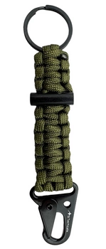 JB Tacticals Brelok Karabińczyk Paracord z Krzesiwem - Zielony