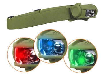 Mil-Tec Latarka Czołowa LED 4 Kolorowa Oliwkowa