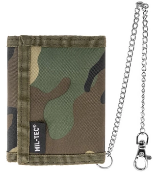 Mil-Tec Portfel z Łańcuchem Zabezpieczającym Woodland